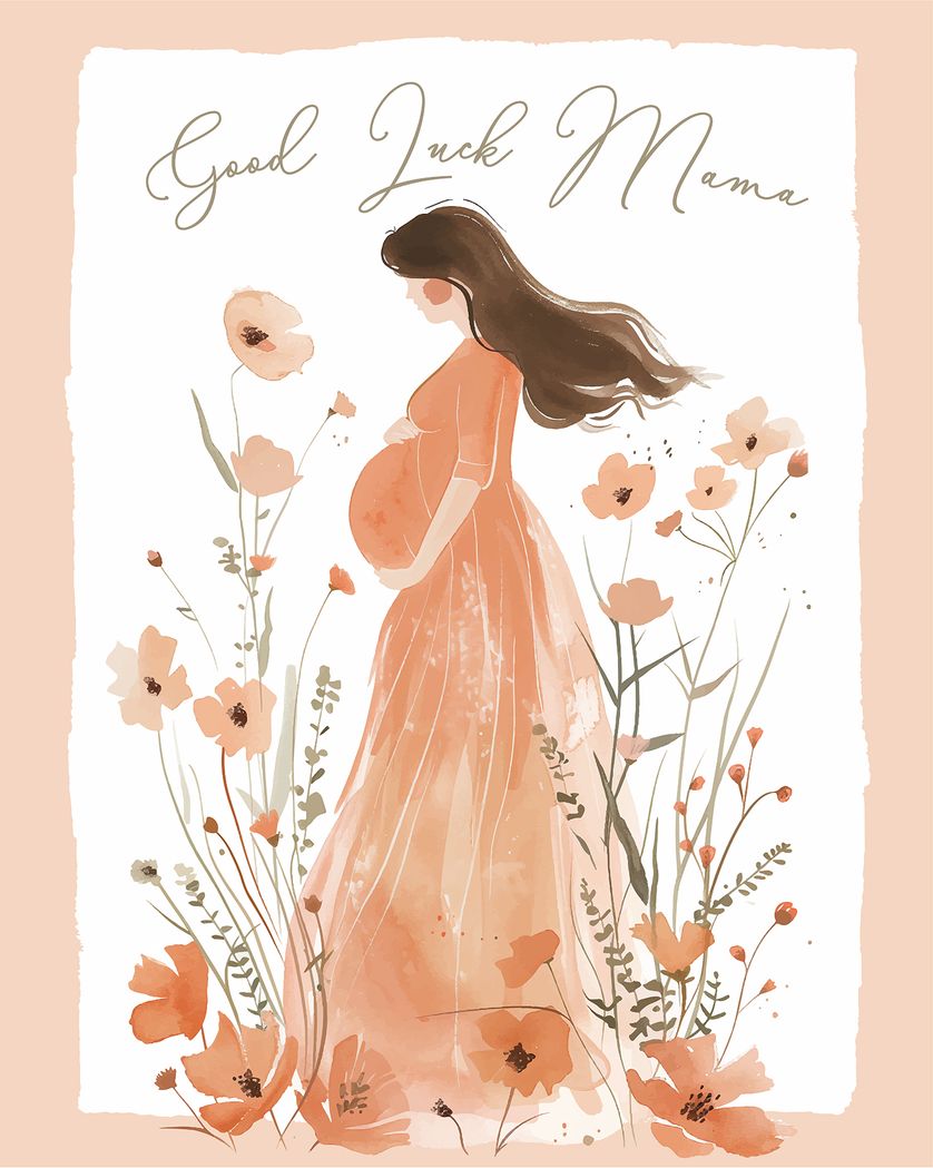 Card design "Dreamy Mama - group maternity leave ecard"