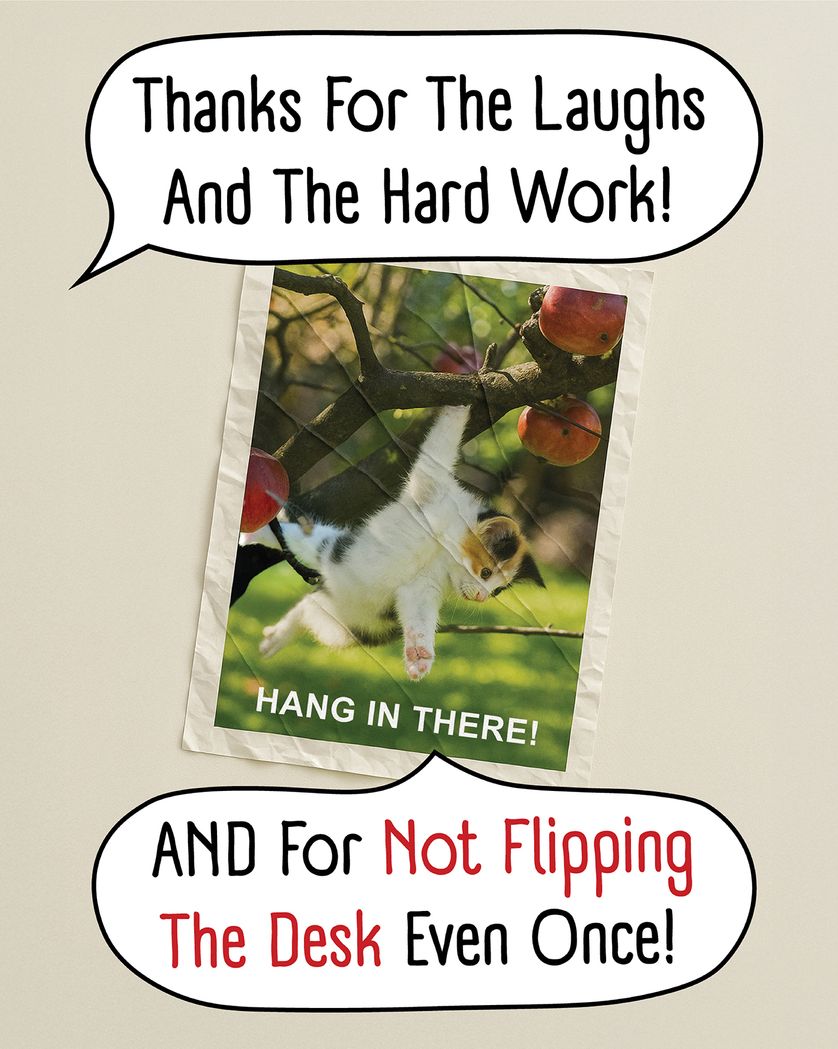 Card design "you're flipping leaving - group ecard"