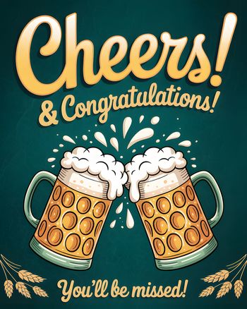 Use Cheers & Beers - group leaving ecard
