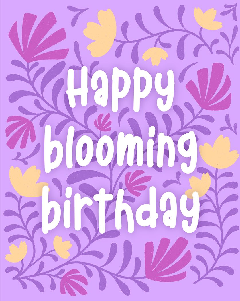 Card design "Blooming Birthday - group birthday ecard"