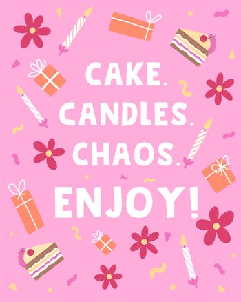 Use Cakes candles chaos - group birthday ecard