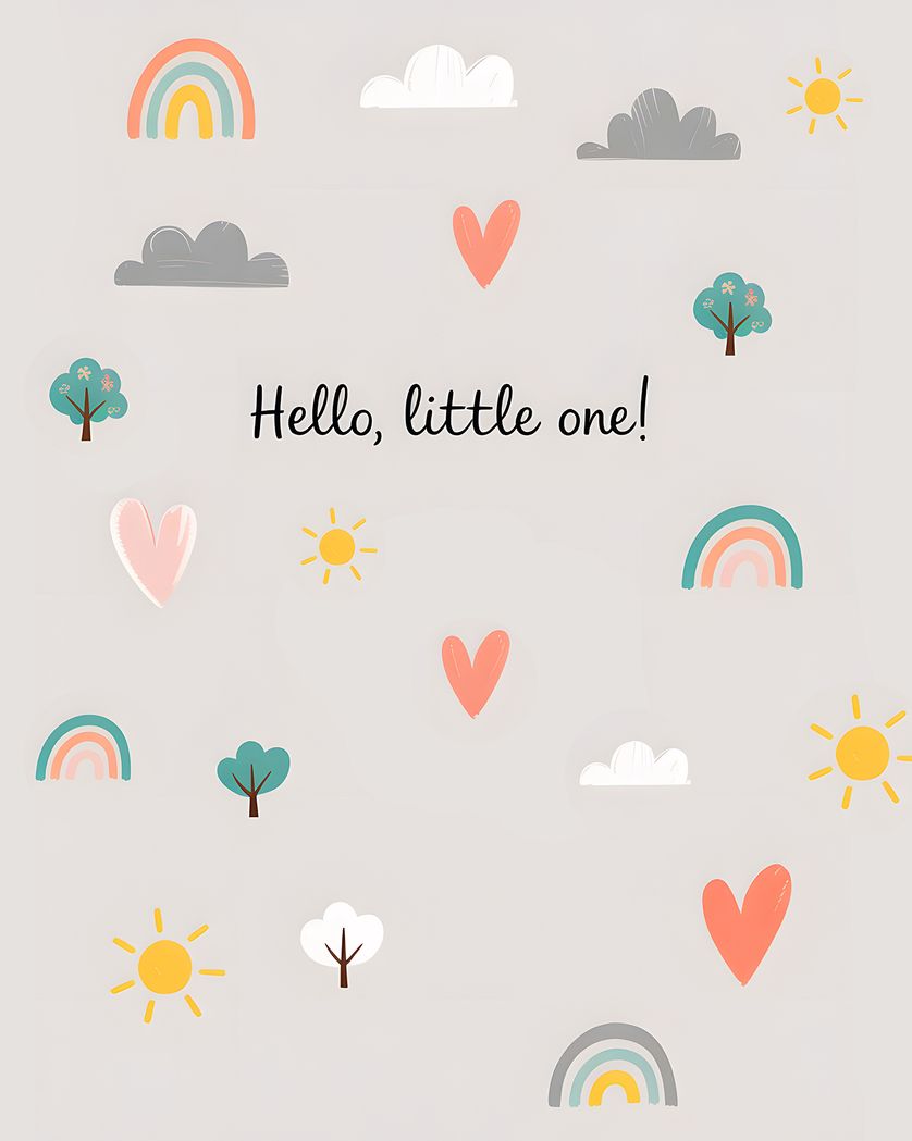 Card design "ditsy bits - group baby ecard"
