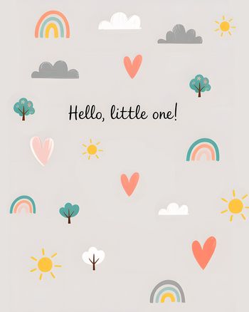 Use ditsy bits - group baby ecard