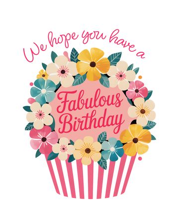 Use Cupcake flower - group birthday ecard