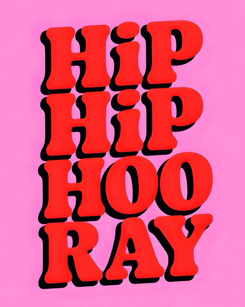 Card design "Hip Hip - group celebration ecard"