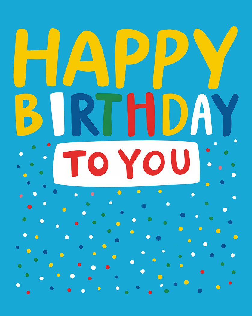 Card design "Bright words - group birthday ecard"