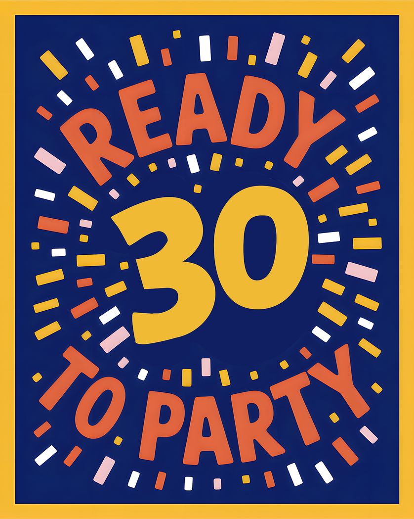 Card design "party like you're 30 - group birthday ecard"
