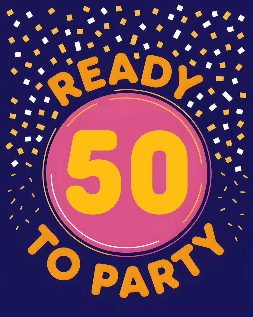 Card design "party like you're 50 - group birthday ecard"