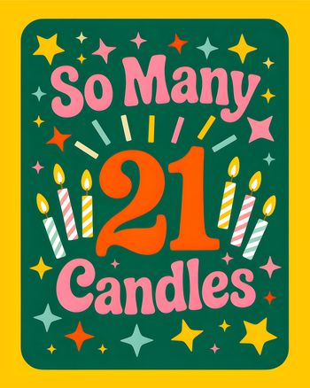 Use 21 Candles - group birthday ecard