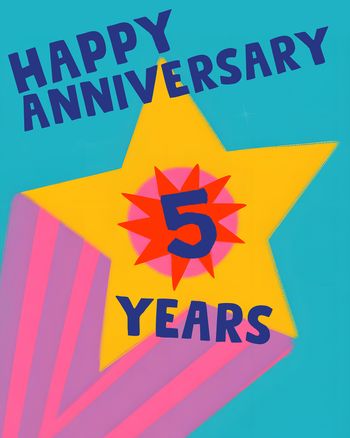 Use Shooting star - group anniversary ecard