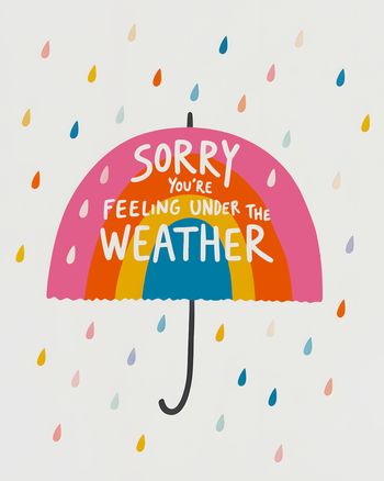 Use Rainbow brolly - group get well ecard