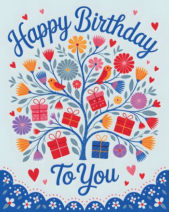 Use Birthday tree - group birthday ecard