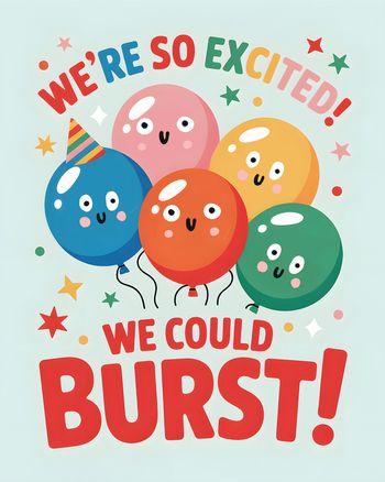 Use We're bursting - group celebration ecard