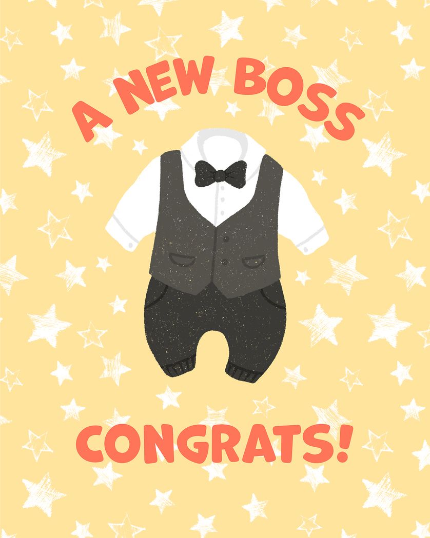 Card design "Tuxedo babygro - group new baby ecard"