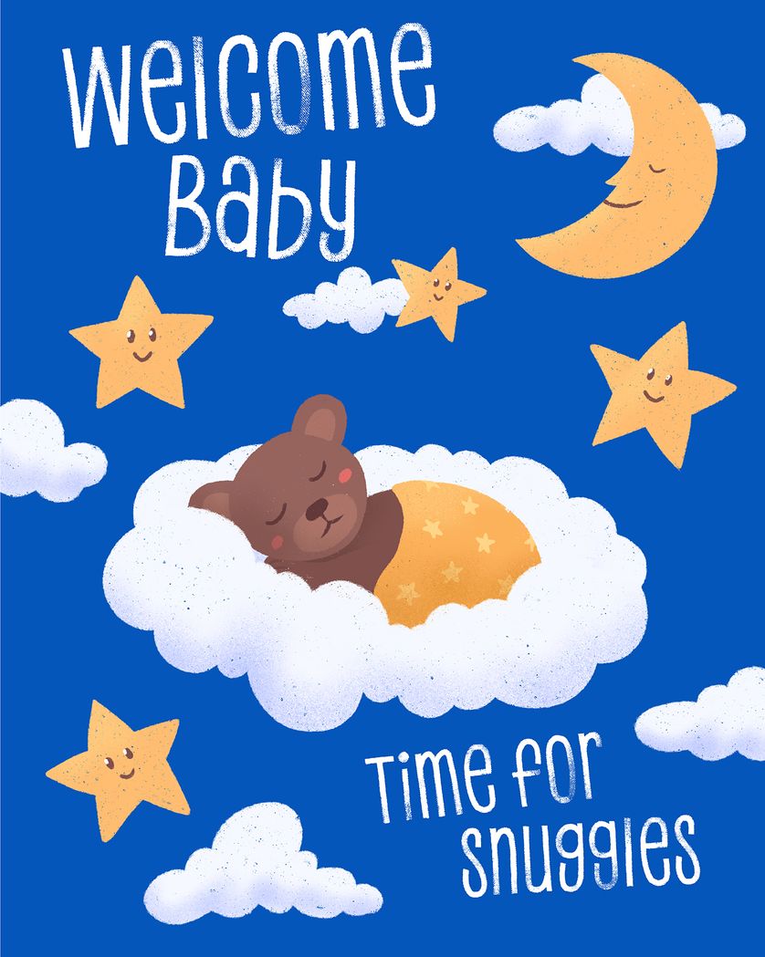 Card design "Sweet Dreams and snuggles- group baby ecard"