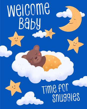 Use Sweet Dreams and snuggles- group baby ecard