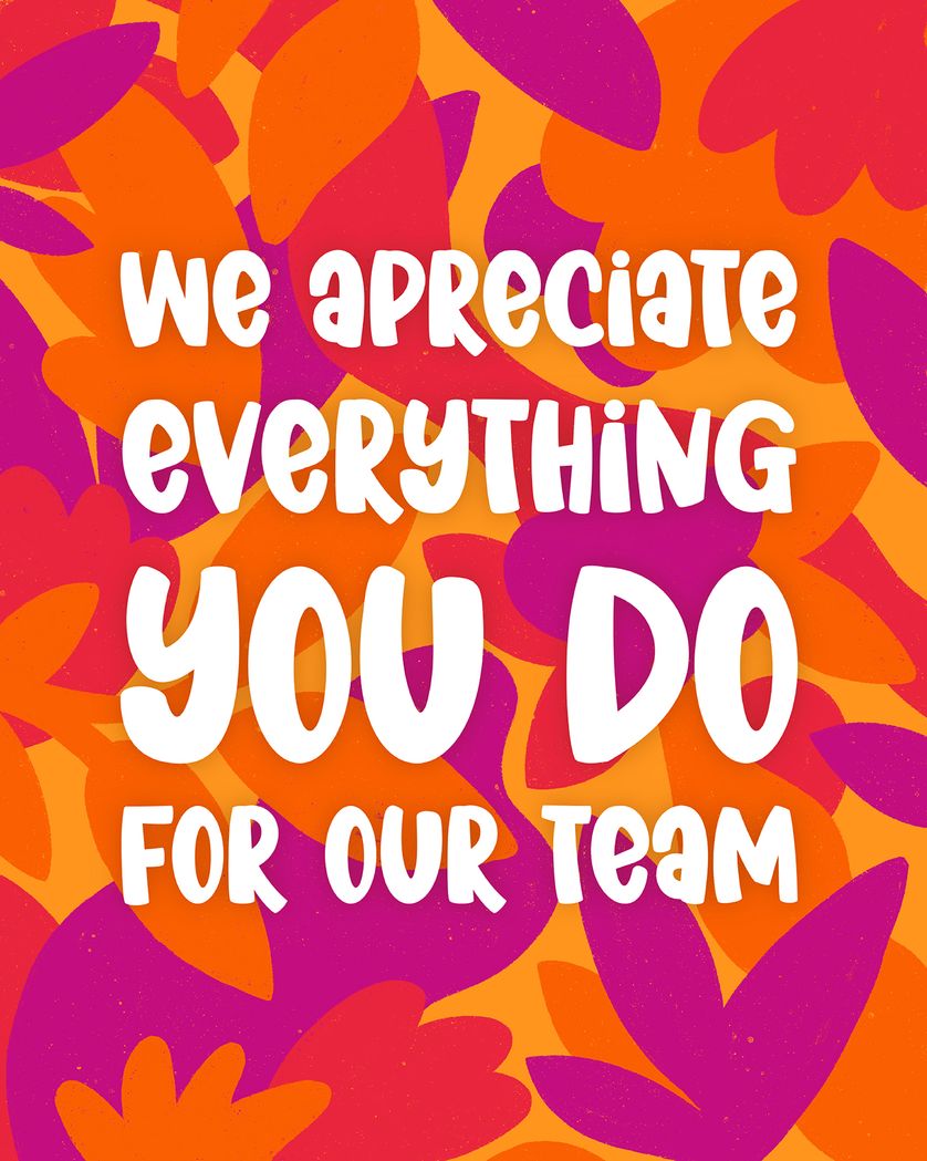 Card design "Thank you in orange - group appreciation ecard"