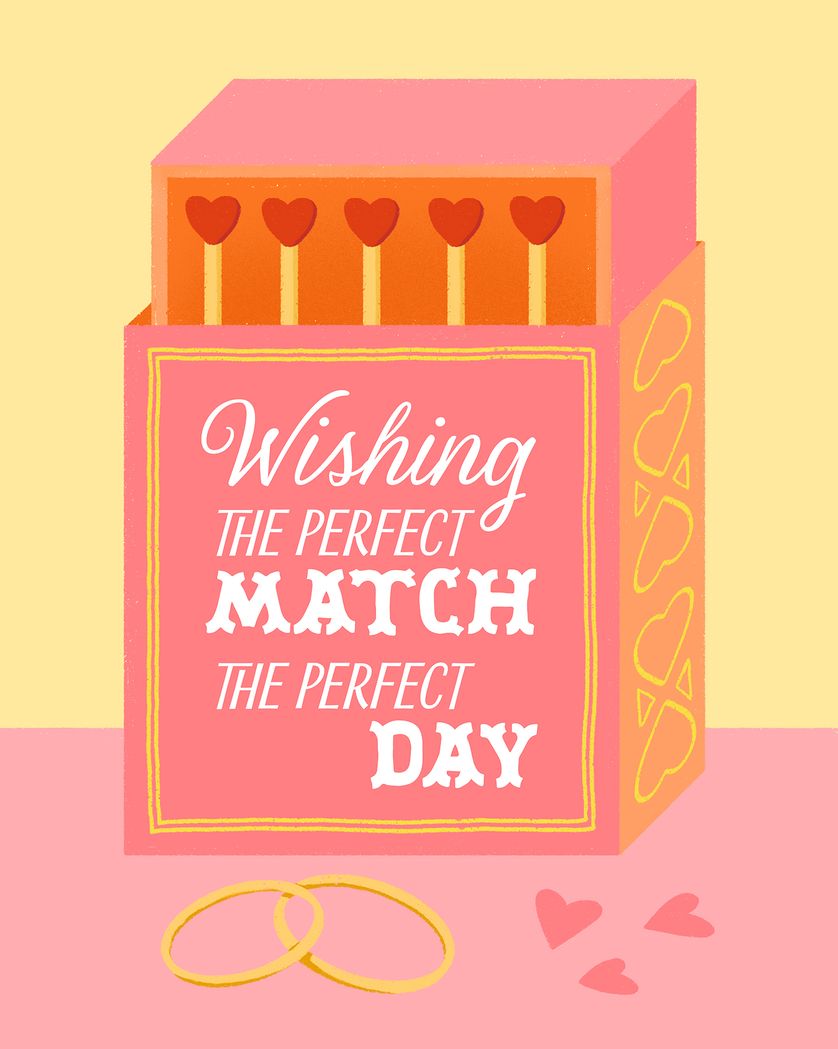 Card design "Perfect match - group wedding ecard"