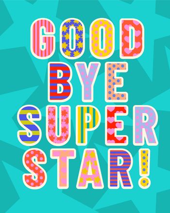 Use Pretty words - group leaving ecard