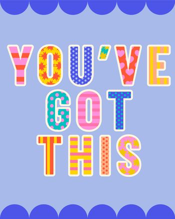 Use Pretty words - group good luck ecard