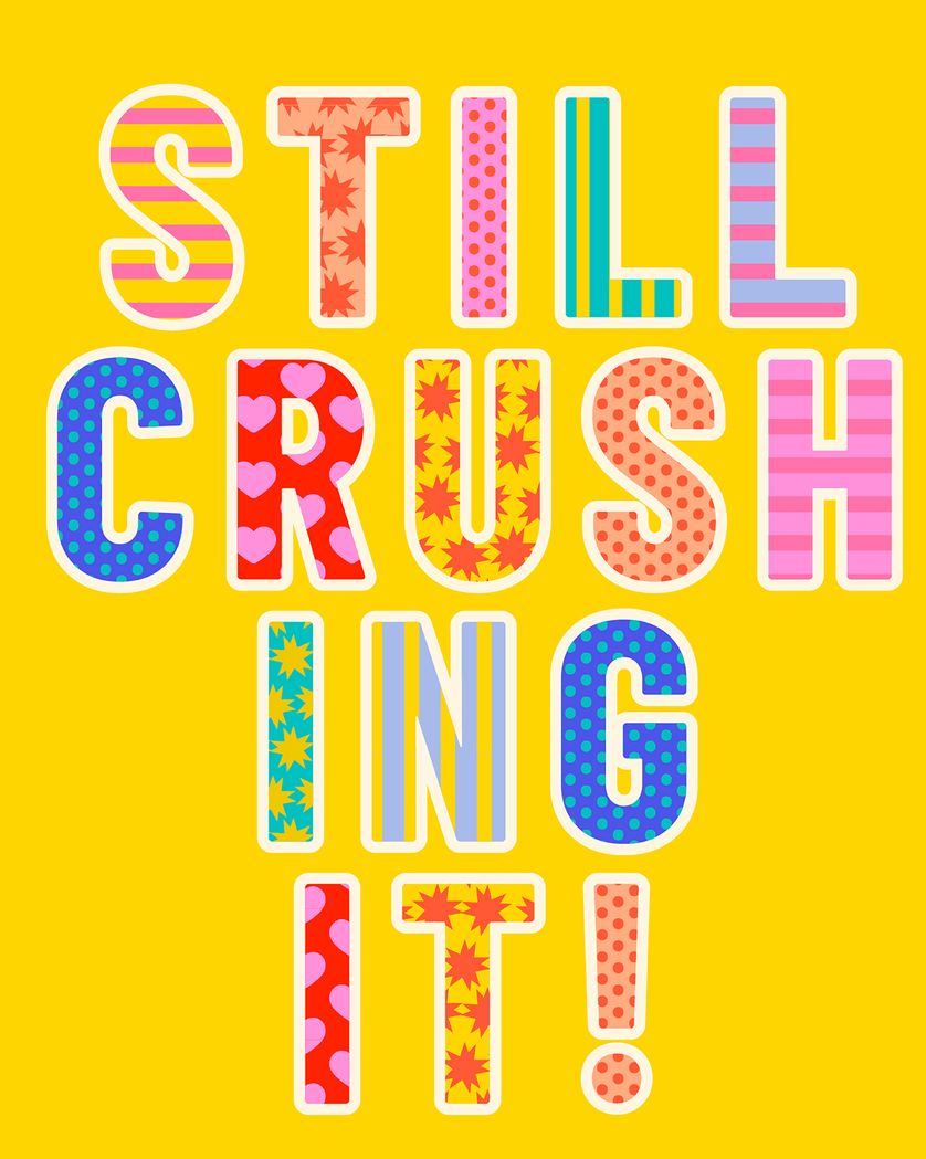 Card design "Pretty words - group anniversary ecard"