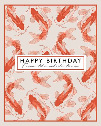 Use Koi carp - group birthday ecard