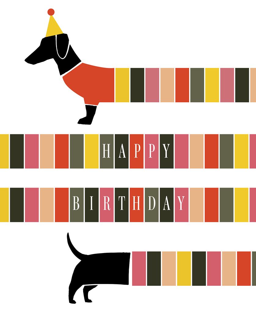 Card design "Birthday Sausage - group ecard"