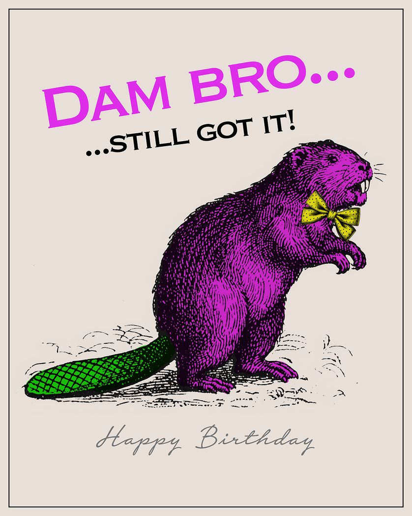Card design "Birthday Beaver - group birthday ecard"