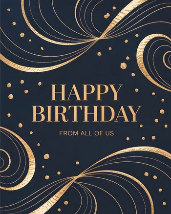 Use Golden Swirl - group birthday ecard