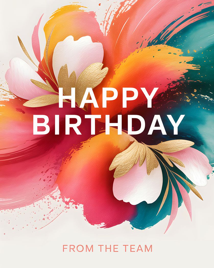 Card design "Orchid flourish - group birthday ecard"