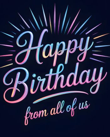 Use Neon Candy - group birthday ecard