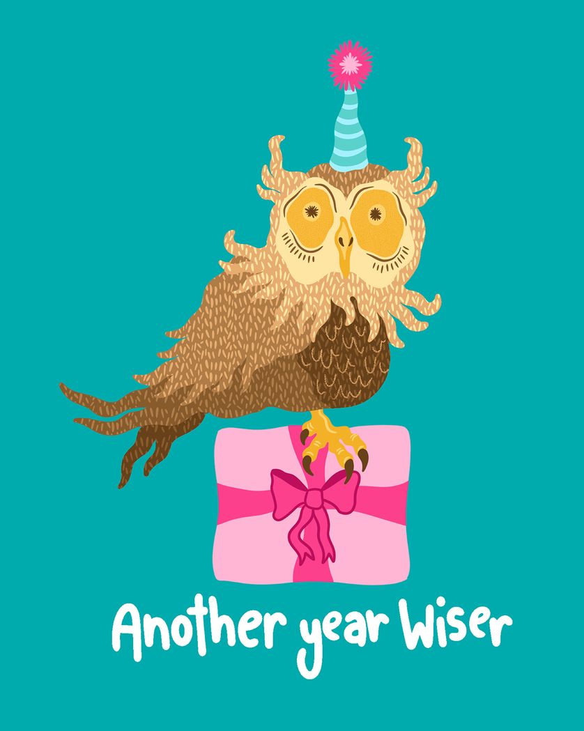 Card design "Twit Woo Hoo - group birthday ecard"