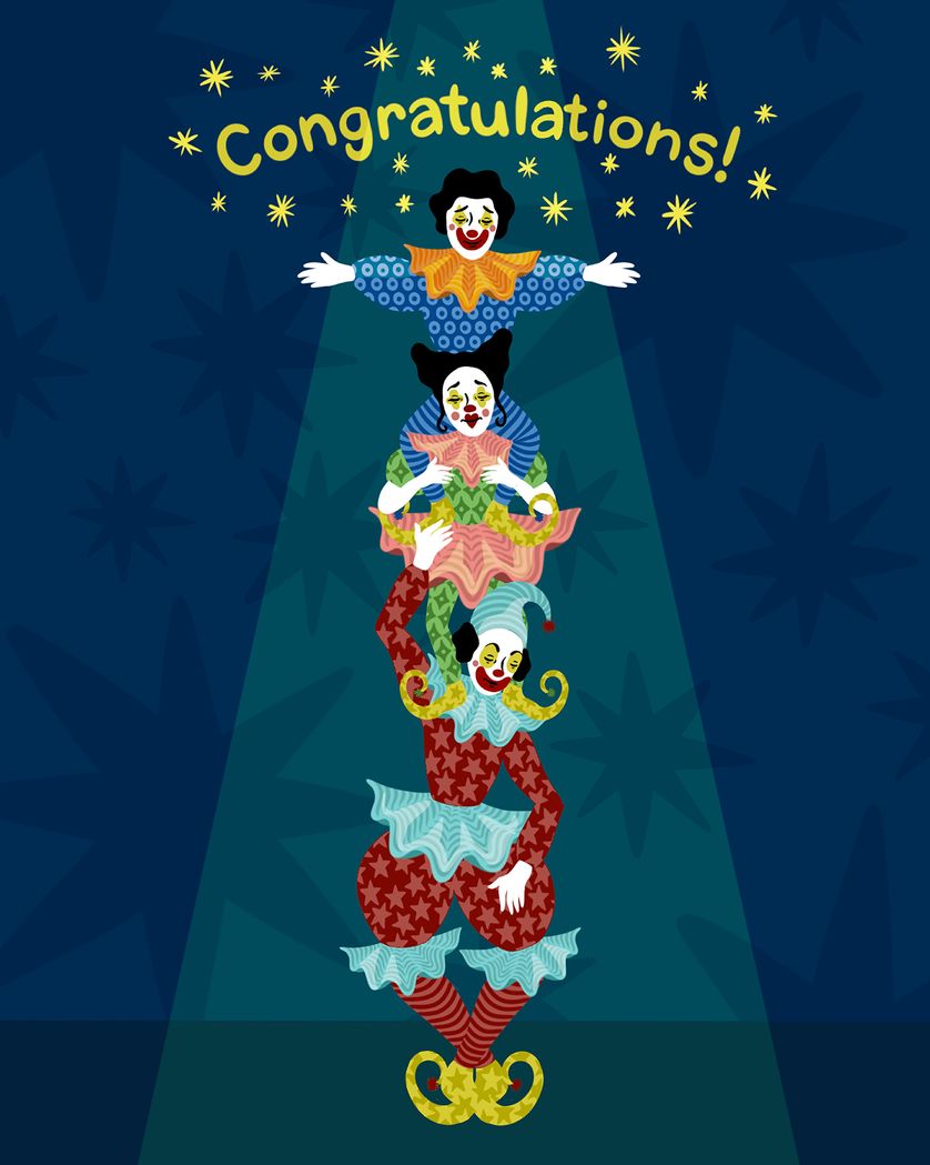 Card design "Ta da!  - group congratulations ecard"