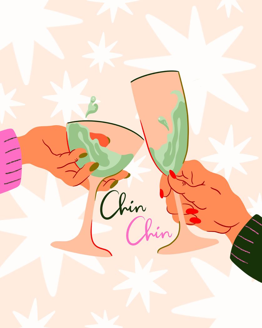 Card design "Cheers - group ecard"