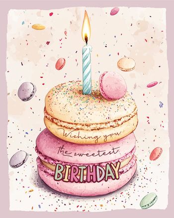 Use Macaroon tower - group birthday ecard
