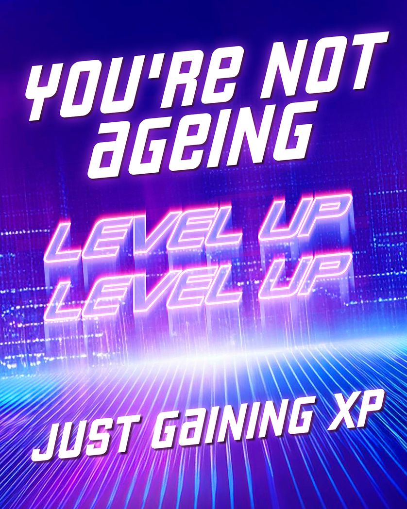 Card design "Gaining XP - group birthday ecard"
