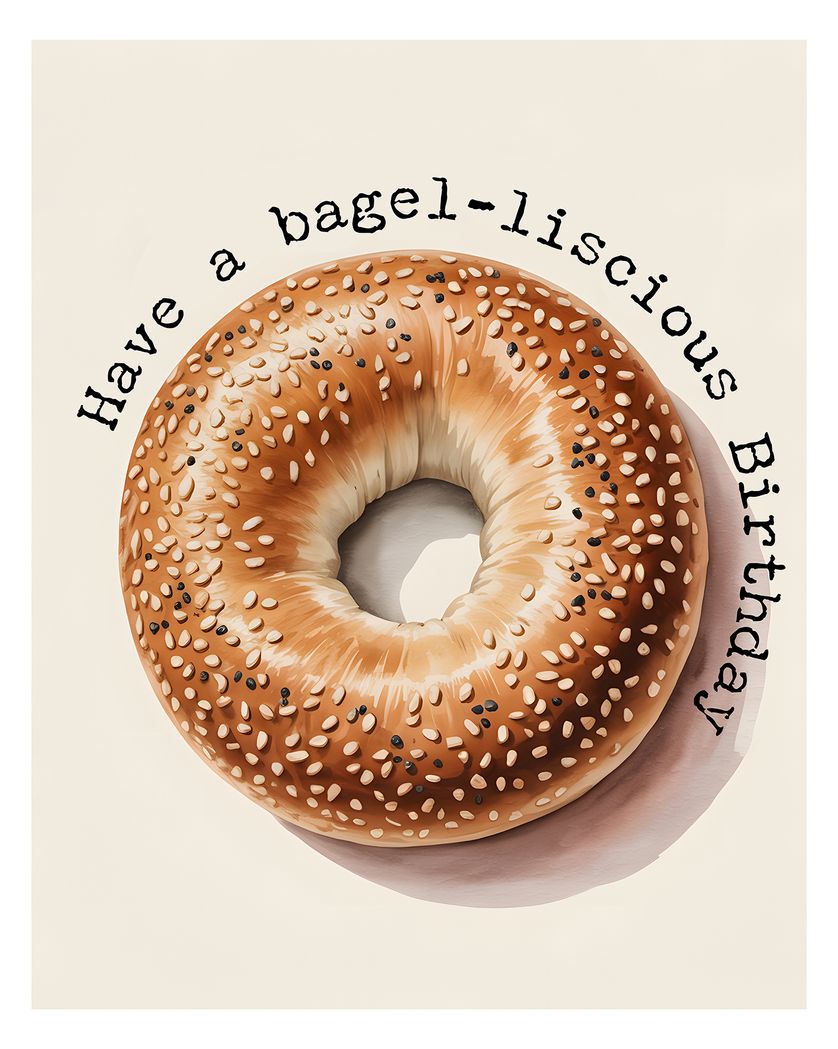 Card design "Bagel Birthday - group ecard"