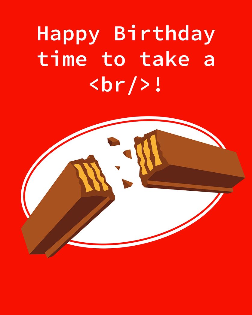 Card design "Have a break have a birthday - group ecard"