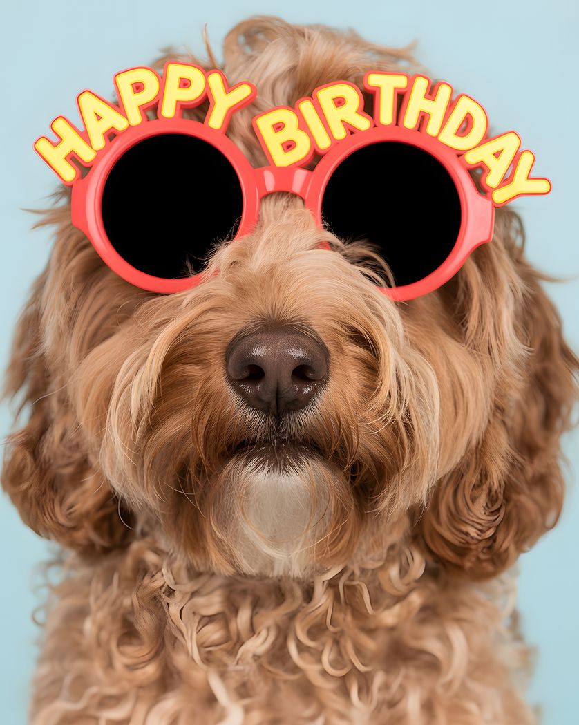 Card design "Woofy birthday - group ecard"