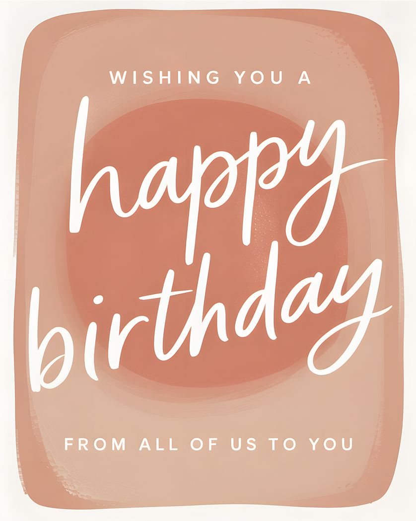 Card design "Rose Pink - group Birthday ecard"