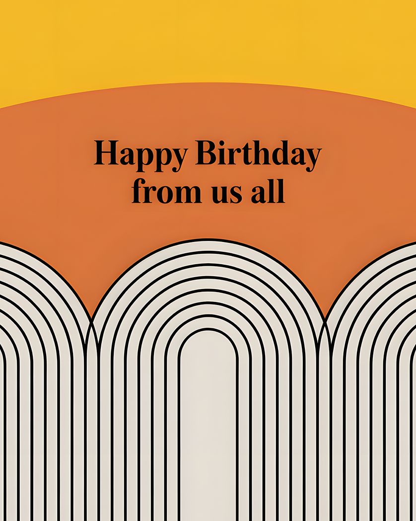 Card design "Minimalist design - group birthday ecard"