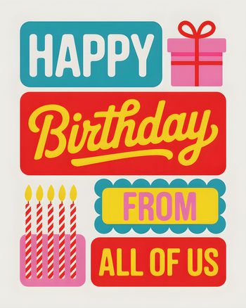 Use Bright and Blocky - group birthday ecard