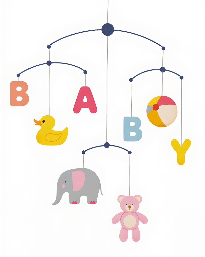 Card design "Mobile - group new baby ecard"