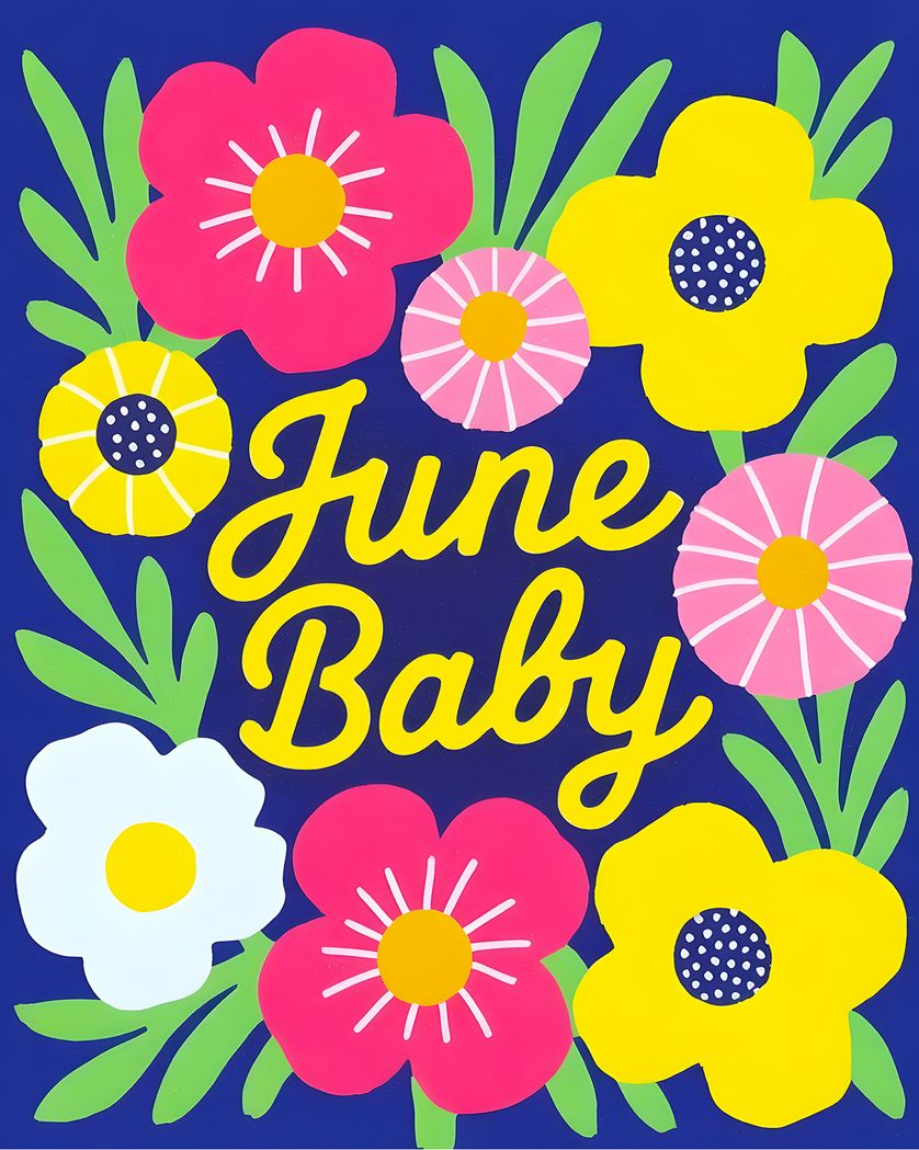 Card design "Summer Baby - group new baby ecard"