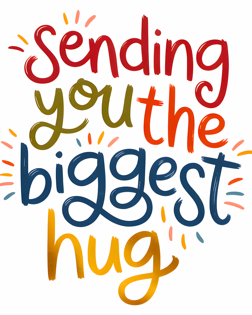 Card design "big hugs - group sympathy and get well ecard"