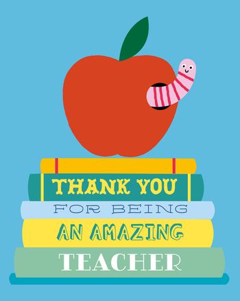 Use Book worm - group teacher thank you ecard