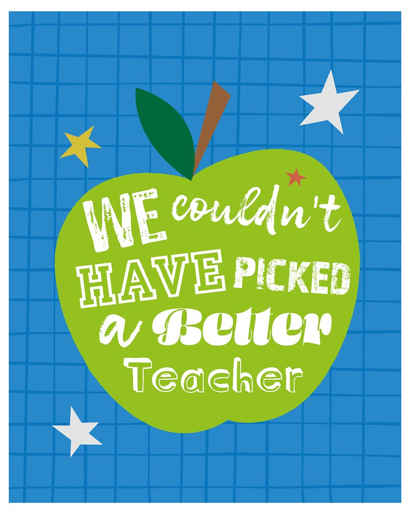 Card design "Apple for teacher - group thank you ecard"