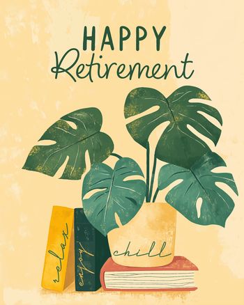 Use Cheese plant bookend - group retirement ecard