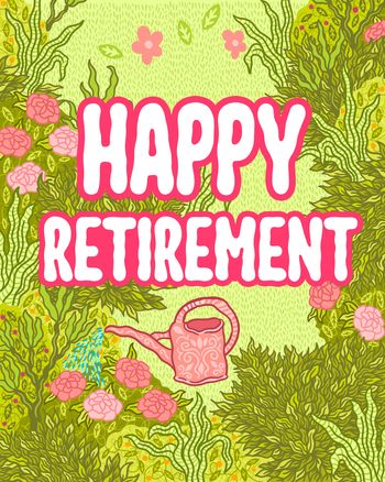 Use Modern Secret Garden - group retirement ecard