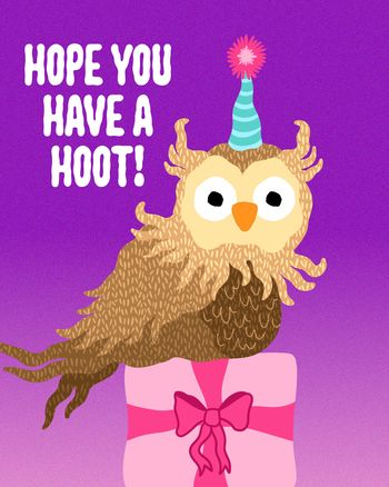 Use Have a Hoot - group birthday ecard
